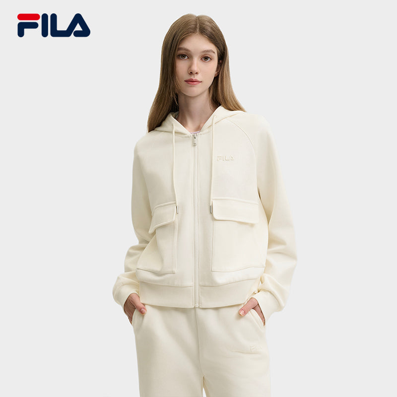 FILA CORE LIFESTYLE HERITAGE DREAM JUNGLE Women Hooded Jacket Beige