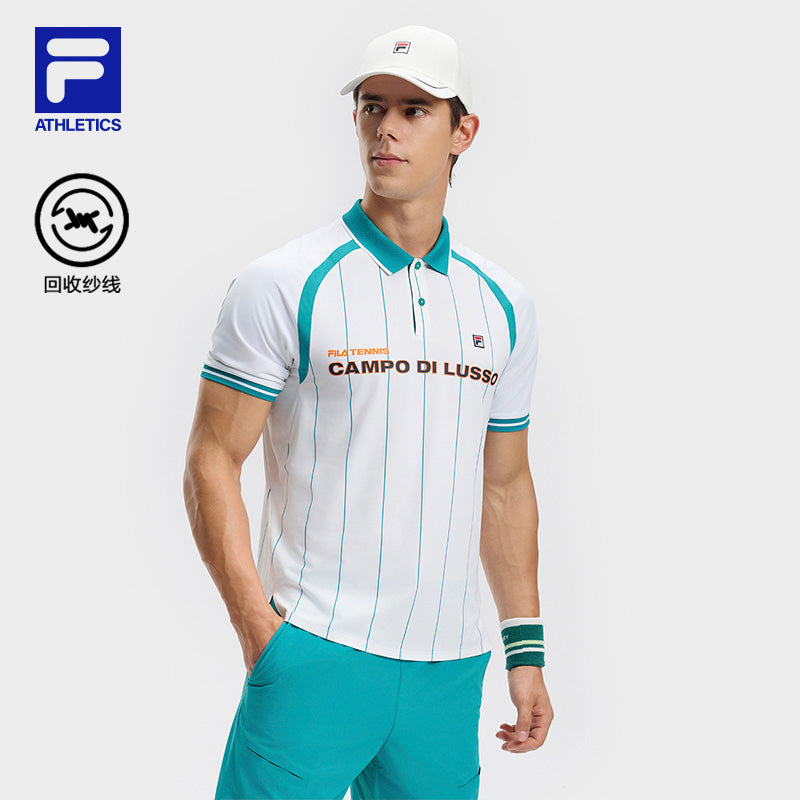 FILA CORE ATHLETICS TENNIS PREPPY NOSTALGIA Men Short Sleeve Polo Ful