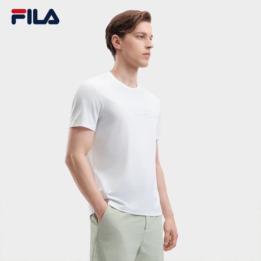 FILA CORE WHITE LINE BLUE Men Short Sleeve T-shirt