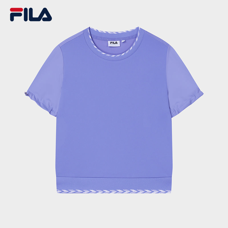 FILA CORE WHITE LINE EMERALD Women Short Sleeve T-shirt in Purple