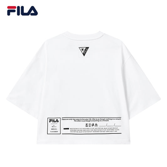 [Online Exclusive] FILA CORE Women's White Line FILA × MIHARA Short Sleeve Tee