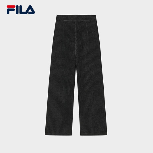 FILA-CORE WHITE LINE EMERALD Women Knit Pants in Black