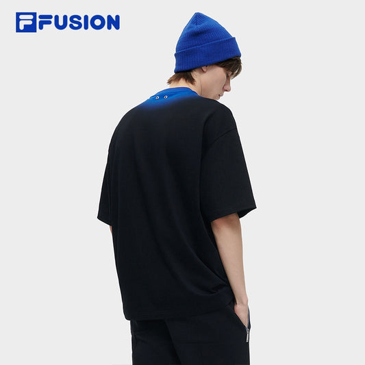 FILA FUSION x TEAM WANG DESIGN Unisex Short Sleeve T-shirt in Black / Blue