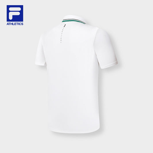 FILA CORE Men's TENNIS WHITE MATCH Short Sleeve Polo in White
