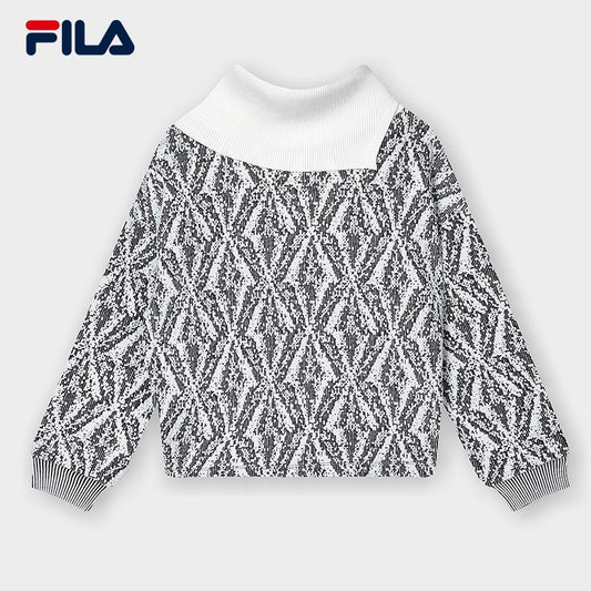 FILA CORE WHITE LINE EMERALD Women Pullover Sweater in Full Print