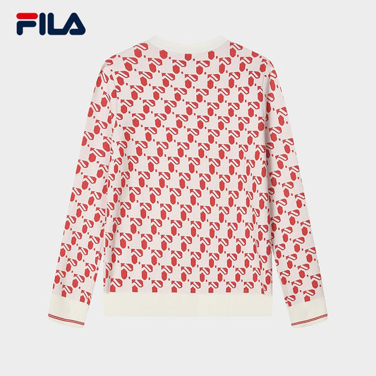 FILA CORE Women's HARMONY ON ICE CROSS OVER MODERN HERITAGE Knit Sweater in Red