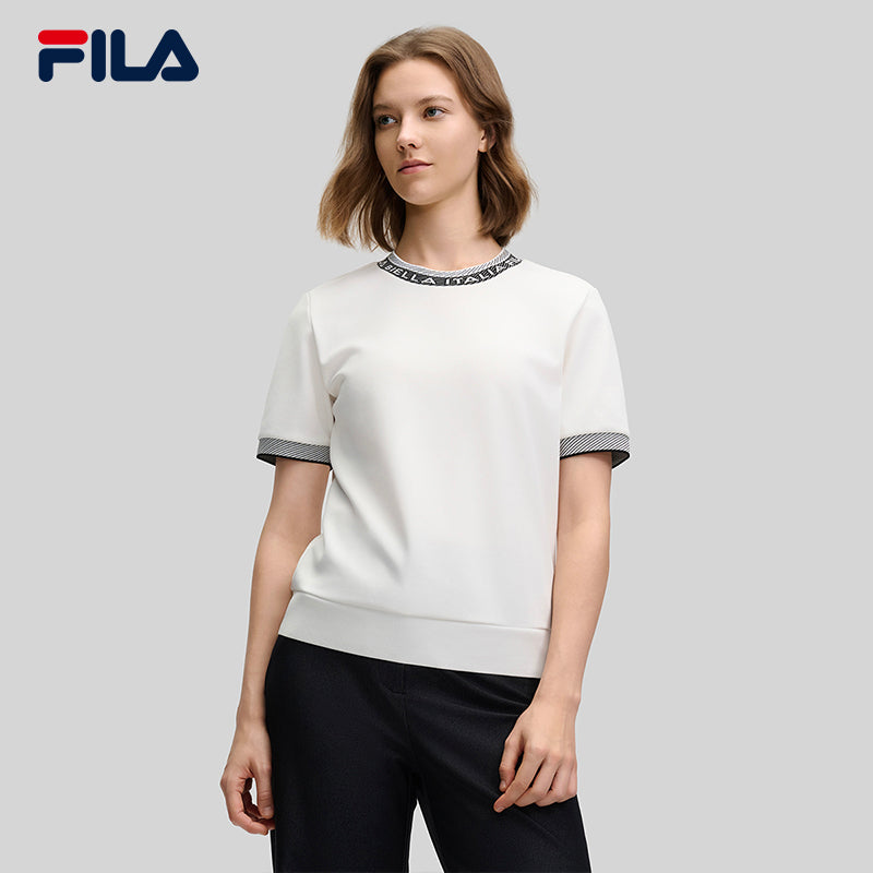 FILA CORE LIFESTYLE EMERALD FANCY BRERA Women Short Sleeve T-shirt (White)