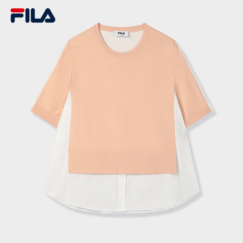 FILA CORE LIFESTYLE EMERALD FANCY BRERA Women Knit Blouse (Orange)