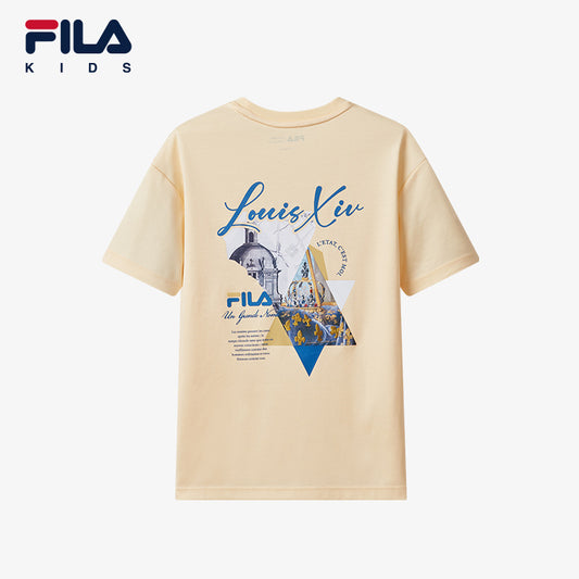 FILA KIDS WHITE LINE x RMN Boys' Printed Short Sleeve T-Shirts (Multi-Colors and Designs Available - White/Yellow/Blue)