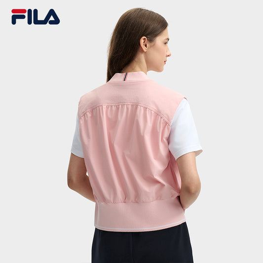 FILA CORE LIFESTYLE MODERN HERITAGE DNA-FRENCH CHIC Women Woven Vest (Light Pink)