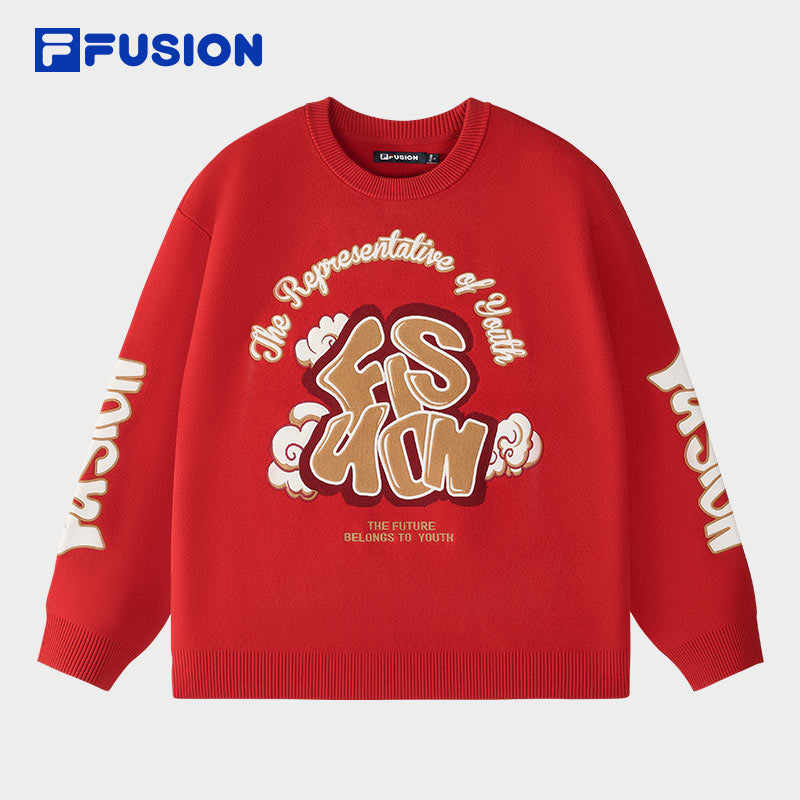 FILA FUSION INLINE CULTURE CNY COLLECTION Unisex Knit Sweater (Red / White)