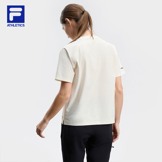 FILA CORE ATHLETICS EXPLORE NATURE'S WONDER Women Short Sleeve T-shirt (Orange / White)