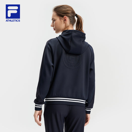 FILA CORE ATHLETICS TENNIS PREPPY NOSTALGIA Women Knit Jacket (Navy / White)