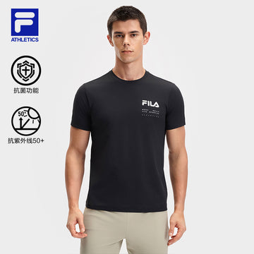 FILA CORE ATHLETICS FITNESS MEN ARTE ELEGANTE Men Short Sleeves T-Shirt (Black / Ash / Blue)