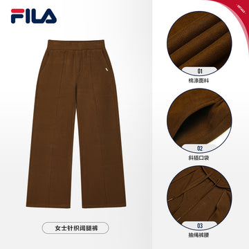 FILA CORE LIFESTYLE WHITE LINE GRENOBLE Women Knit Pants (Brown)