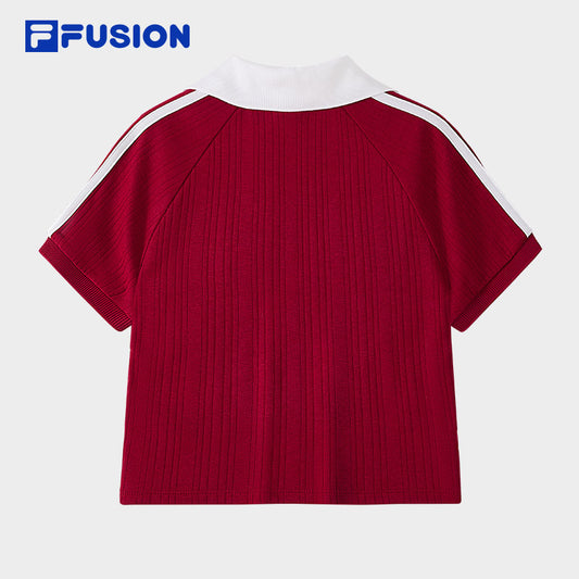 FILA FUSION INLINE CULTURE 1 Women Short Sleeve Polo in Red