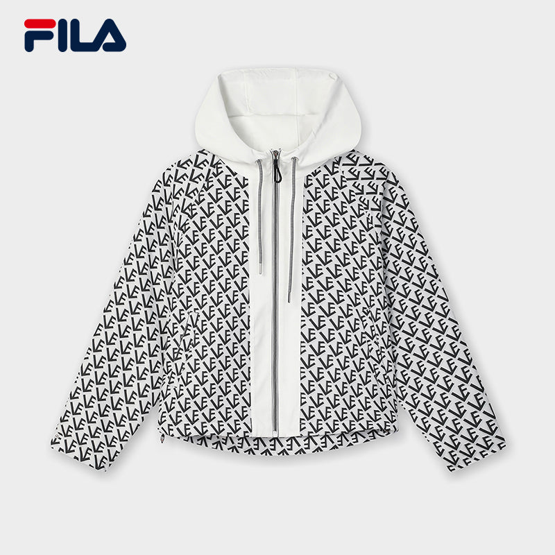 FILA CORE LIFESTYLE EMERALD FANCY BRERA Women Woven Jacket with Hood (Full Print)