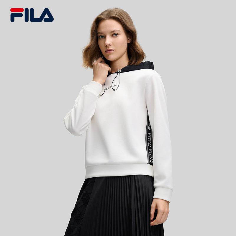 FILA CORE LIFESTYLE EMERALD FANCY BRERA Women Hooded Sweater (White)