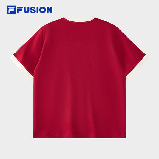 FILA FUSION INLINE CULTURE 2 CAMPUS RHAPSODY Women Short Sleeve T-shirt (White / Red/ Navy)