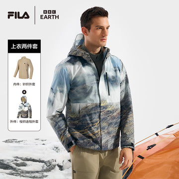 FILA CORE ATHLETICS EXPLORE X BBC EARTH PATHWAYS OF WONDER Men 2-piece Top (Full Print)