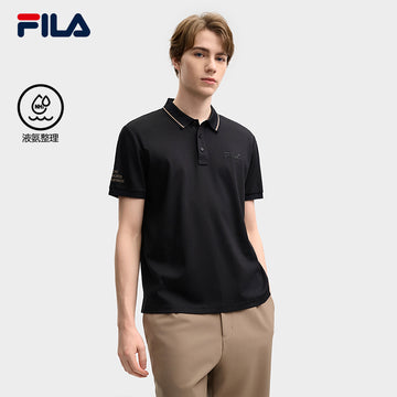 FILA CORE LIFESTYLE HERITAGE LUCKY TAROT Men Polo T-shirt (Black / White)
