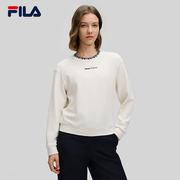 FILA CORE LIFESTYLE EMERALD ELEGANT HEART Women Pullover Sweater (White)