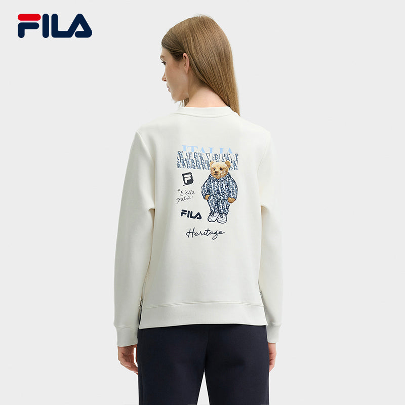 FILA CORE LIFESTYLE HERITAGE CLASSIC MONOGRAM Women Sweatshirt White Yellow