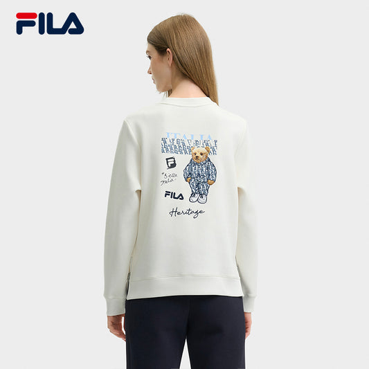 FILA CORE LIFESTYLE HERITAGE CLASSIC MONOGRAM Women Sweatshirt (White / Yellow)