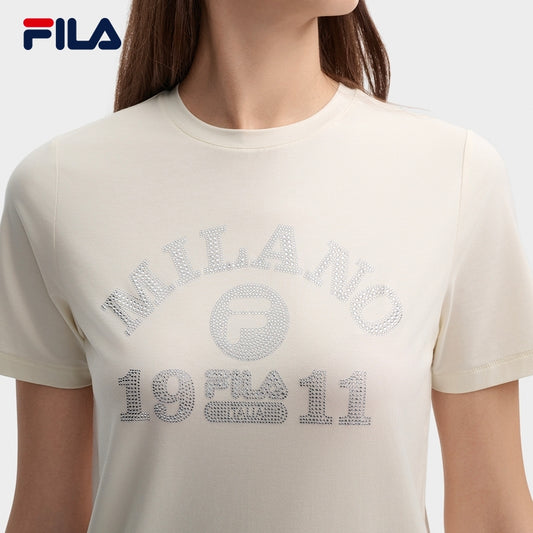 FILA CORE LIFESTYLE MILANO Women Short Sleeve T-shirt (Black / White)