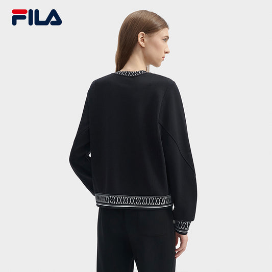 FILA CORE LIFESTYLE WHITE ORTISEI Women Sweatshirt (Black)