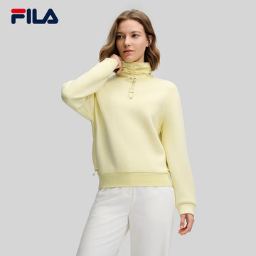 FILA CORE LIFESTYLE EMERALD ELEGANT HEART Women Pullover Sweater (Yellow / White))