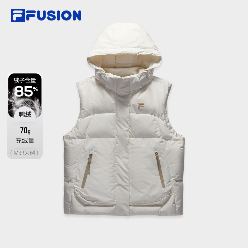 FILA FUSION INLINE URBAN TECH FUTURE TECH STREET Women Down Jacket Vest (White)