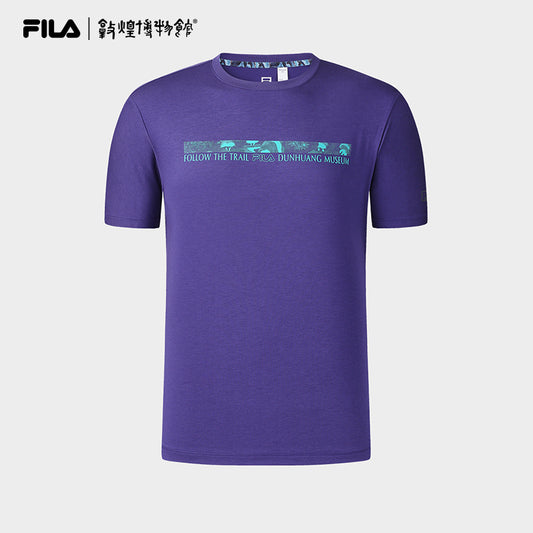 FILA CORE ATHLETICS EXPLORE X DUNHUANG MUSEUM Men Short Sleeves T-Shirt (Dark Purple)