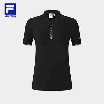 FILA CORE ATHLETICS TENNIS CITY TENNIS ACADEMY Women Polo T-shirt (Black / White)