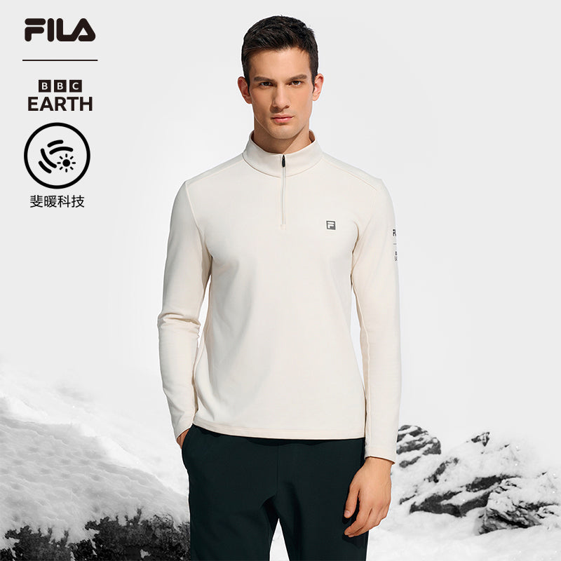 FILA CORE ATHLETICS EXPLORE X BBC EARTH PATHWAYS OF WONDER Men Long Sleeve Top (Beige / Black / Olive Green)