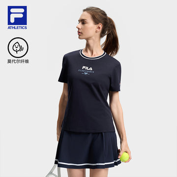 FILA CORE ATHLETICS TENNIS1 ART IN SPORTS Women Short Sleeve T-shirt (Light Blue / Navy / White)