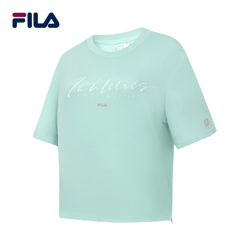 FILA CORE Women's BLACK ATHLETICS FITNESS Short Sleeve T-shirt in Turquoise