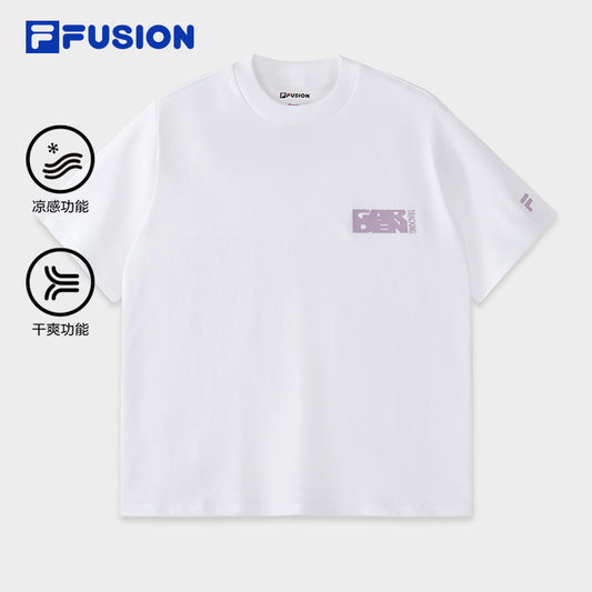 FILA FUSION INLINE URBAN TECH Women Short Sleeve T-shirt (White / Violet)