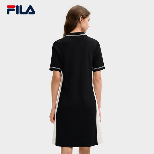 FILA CORE LIFESTYLE HERITAGE LUCKY TAROT Women Knit Dress (Black)