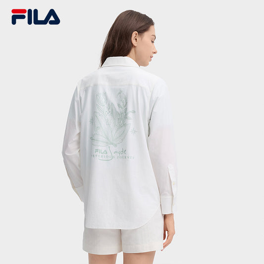 FILA CORE LIFESTYLE HERITAGE MYSTERIOUS JOURNEY Women Long Sleeve Shirt (White)