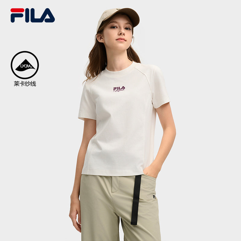 FILA CORE LIFESTYLE ORIGINALE VANGUARD EXPLORATION Women Short Sleeves T-Shirt (Black / White)