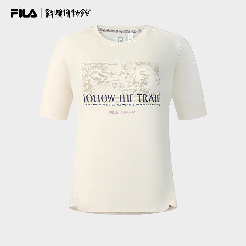 FILA CORE ATHLETICS EXPLORE X DUNHUANG MUSEUM Women Short Sleeves T-Shirt (Beige)