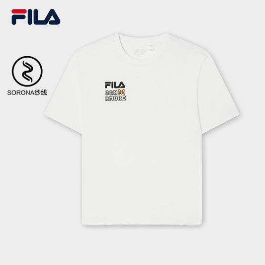 FILA CORE WHITE LINE x WIGGLE WIGGLE Unisex Short Sleeve T-shirts for both Men and Women (Multi-Colors and Designs Available)