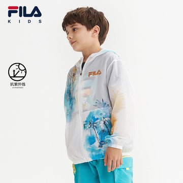 FILA KIDS WHITE LINE Boy's Sun-proof Jacket in White