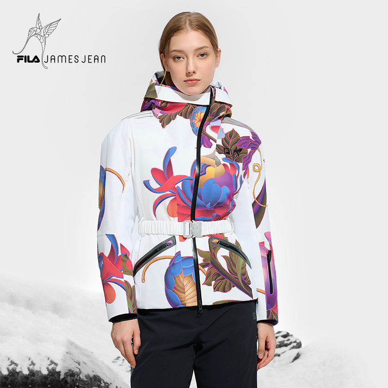 FILA CORE ATHLETICS SKI FILA X JAMES JEAN Women Mid Length Down Jacket (Full Print)