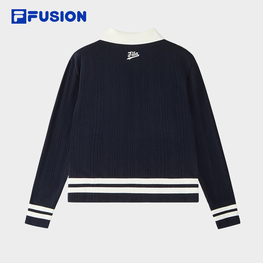 FILA FUSION INLINE CULTURE 2 CAMPUS RHAPSODY Women Long Sleeve Polo (Navy)