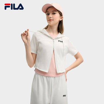 FILA CORE LIFESTYLE ORIGINALE SUMMER QUEST Women Knitted Short Sleeve Top (Black / White)