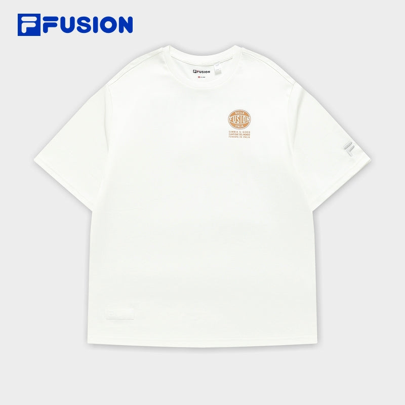 FILA FUSION BASKETBALL INLINE UNIFORM Men's Short Sleeve T-shirt (White / Brown - Cotton)