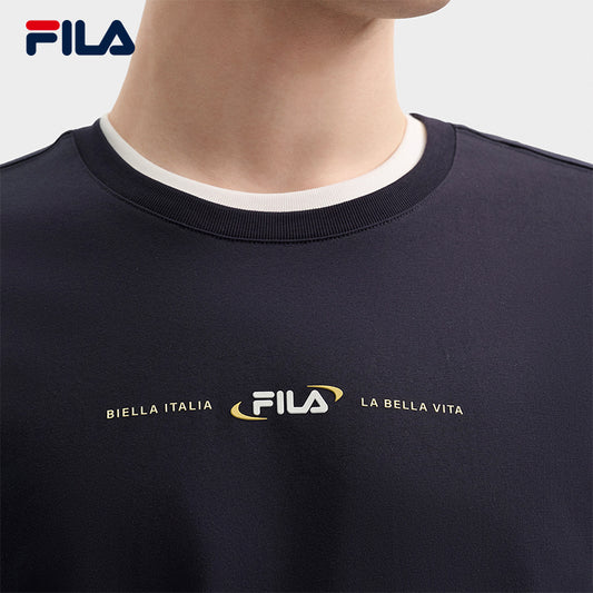 FILA CORE LIFESTYLE ORIGINALE FÊTE DE LA MUSIQUE Men Short Sleeve T-shirt (Brown / Navy)