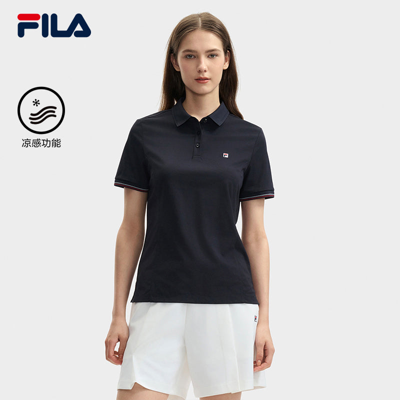 FILA CORE LIFESTYLE MODERN HERITAGE DNA-FRENCH CHIC Women Short Sleeve Polo (Navy)